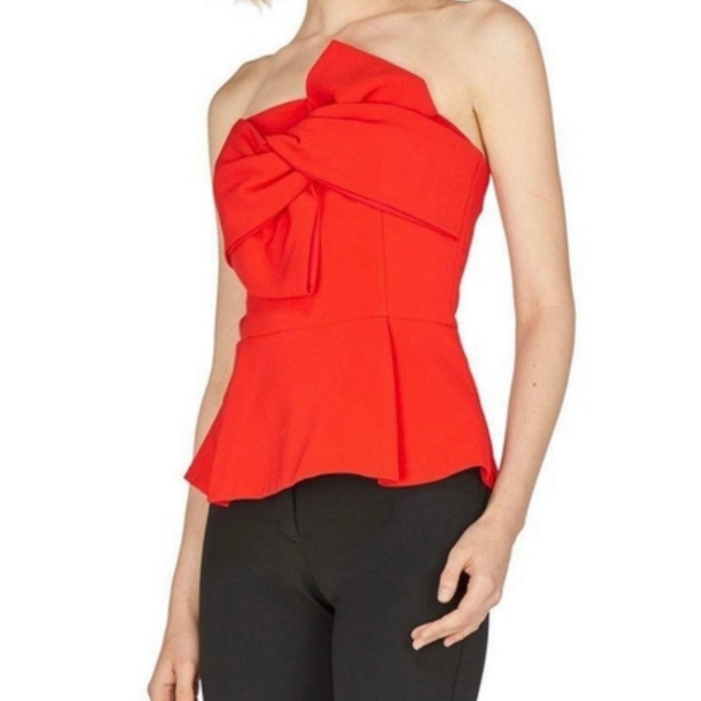 Vibrant Red Bow Tube Top